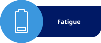 Battery icon with low power indicating "Fatigue"